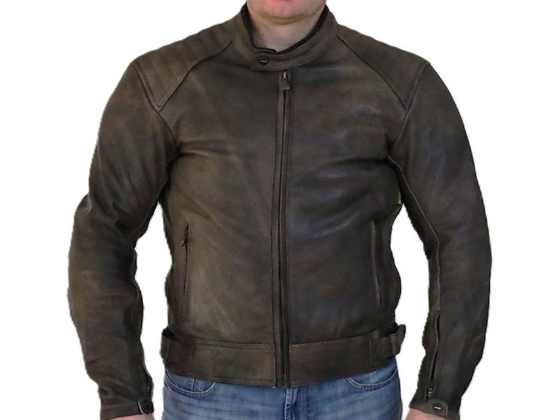 Kurtka motocyklowa, męska, skórzana, brązowa, rozmiar 2XL