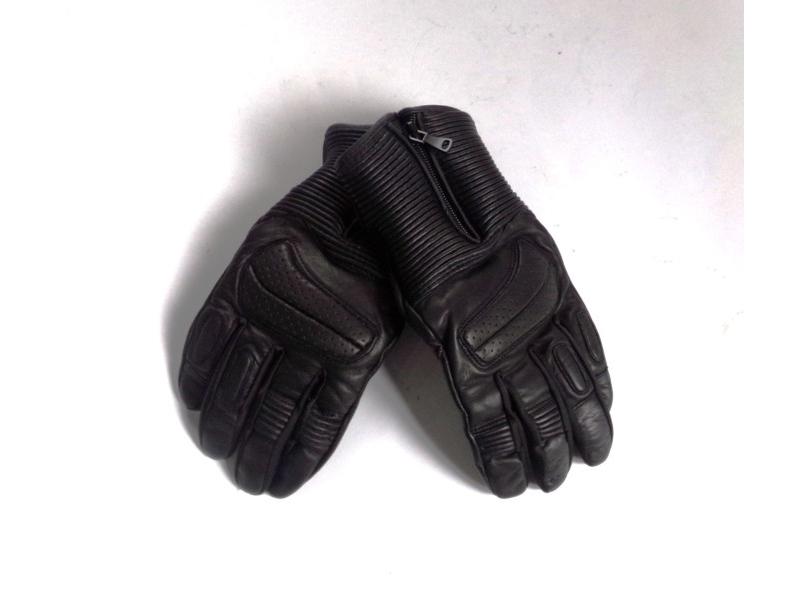Rękawice motocyklowe, skórzane, czarne, rozmiar L