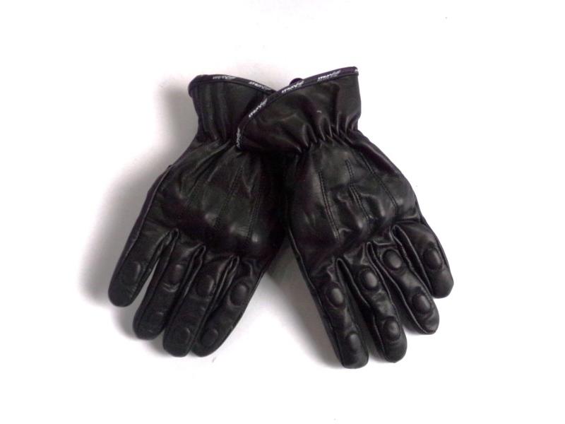 Rękawice motocyklowe, skórzane, czarne, rozmiar L